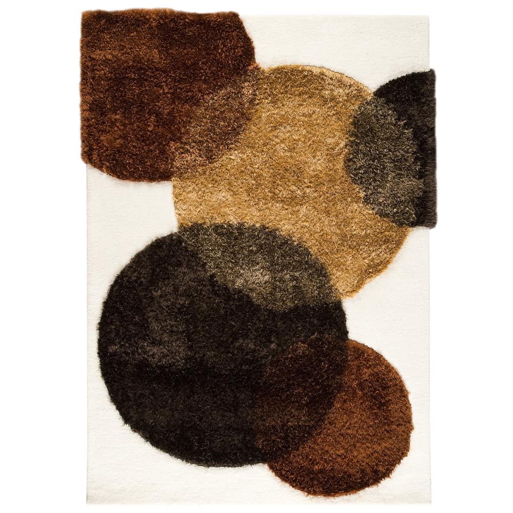 MAT The Basics MTBCIRWHI046066 Hand Tufted in pure new wool and polyester Rug in White-Brown